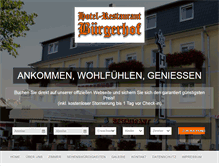 Tablet Screenshot of hotel-buergerhof-homburg.de